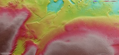 The topography of the Eumenides Dorsum region