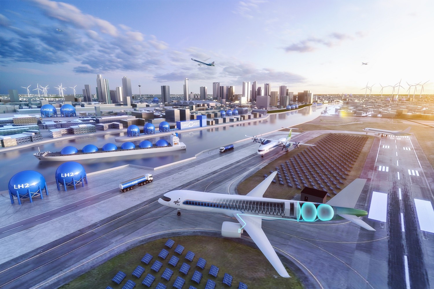 Infrastructure for flying with hydrogen