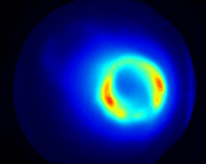 First probe image of the heat release of a hydrogen flame
