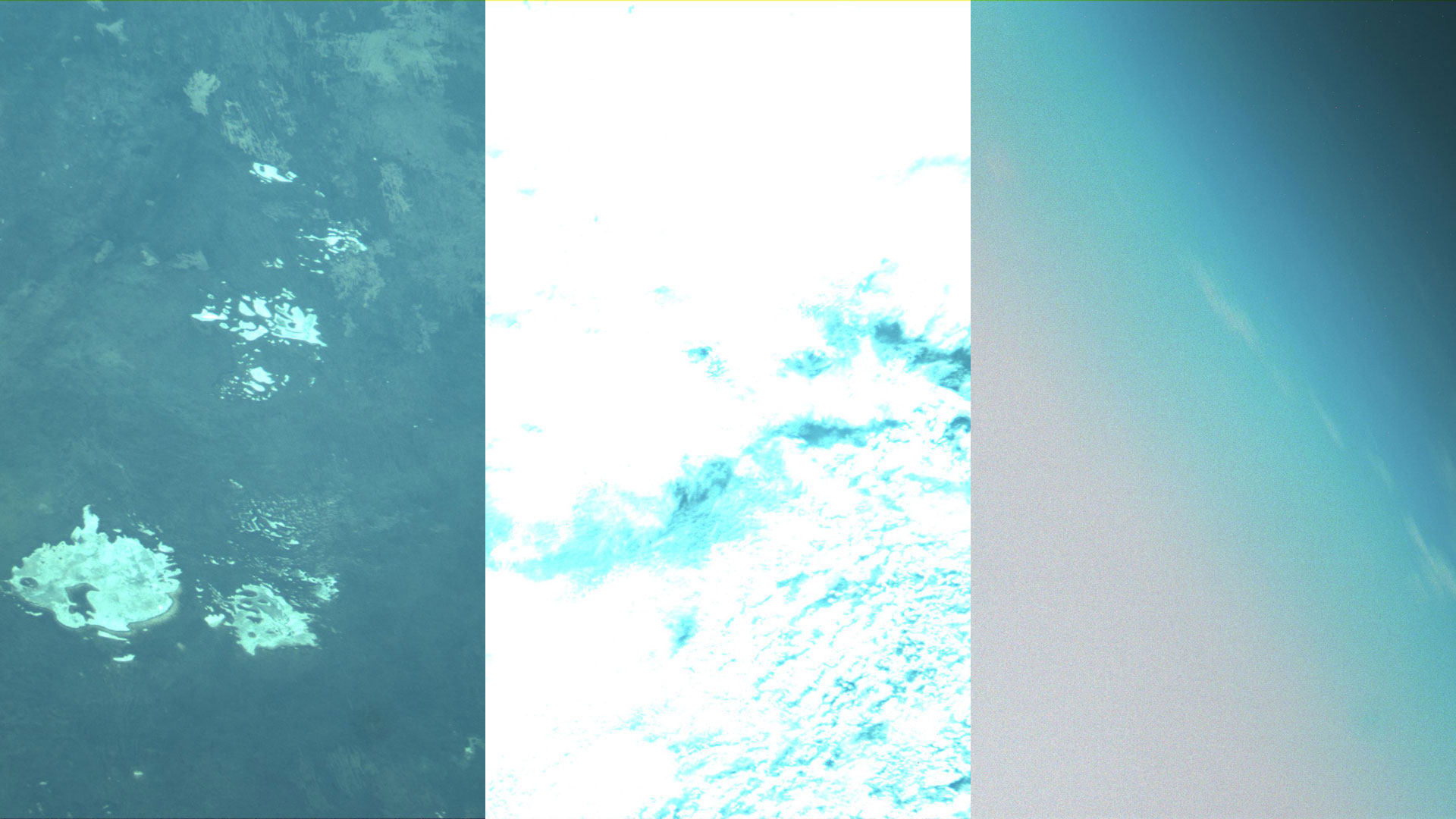 One high-quality image and two low-quality images