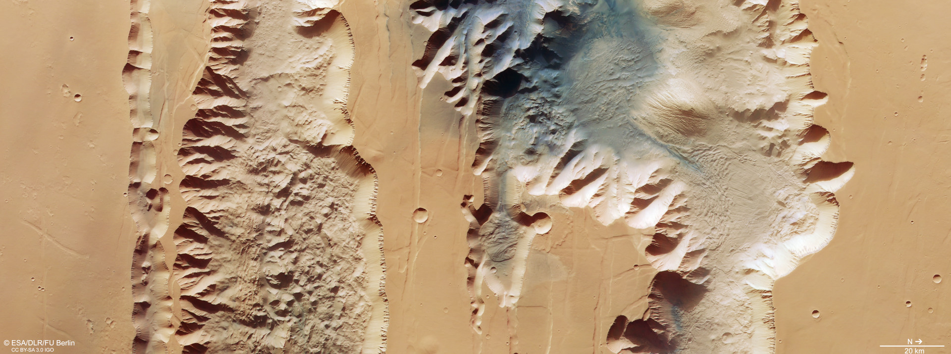 Vertical plan view of Ius and Tithonium Chasma
