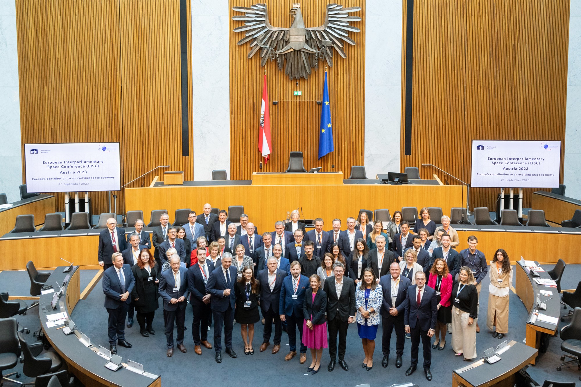 Group photo of the participants of the European Interparliamentary Space Conference (EISC) 2023