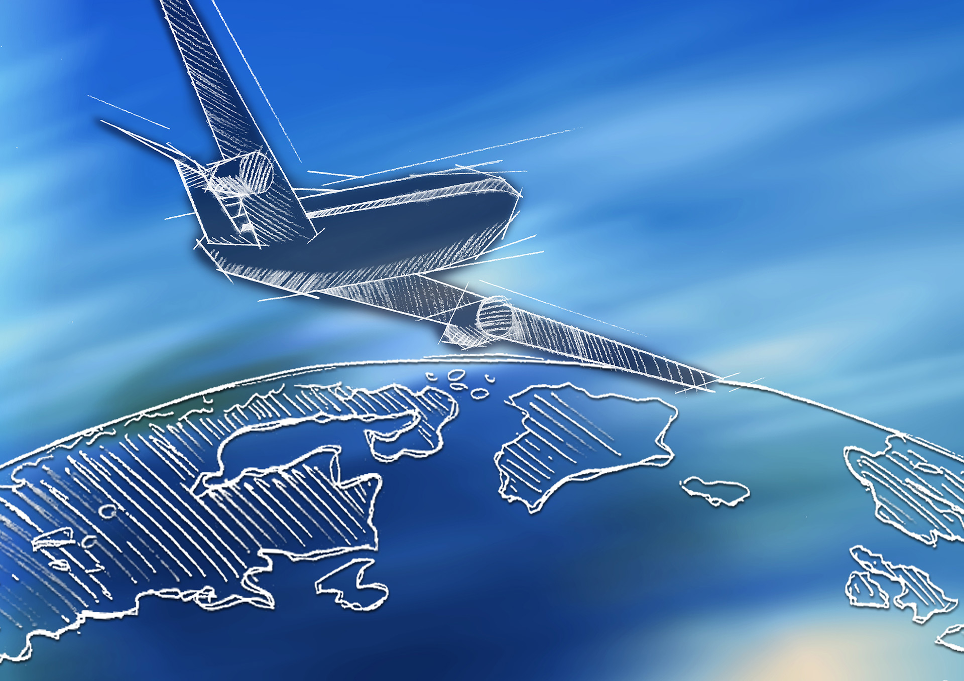 Sketch of long-haul aircraft