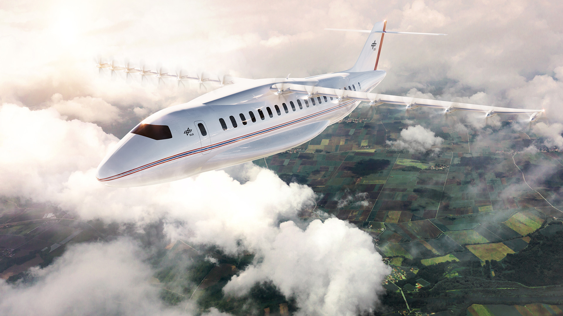 Artist’s impression of an electric passenger aircraft.
