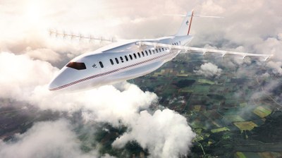 Artist’s impression of an electric passenger aircraft.
