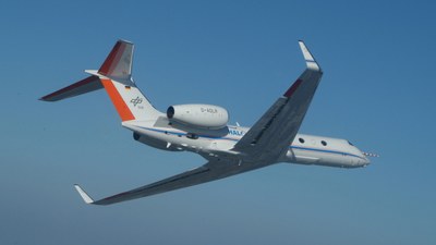 HALO research aircraft in flight