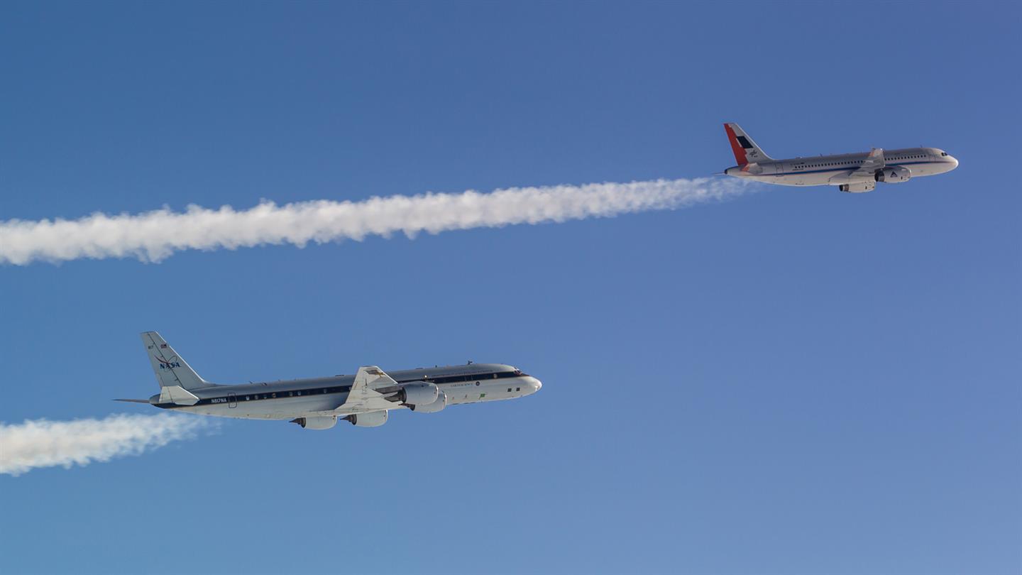 Two planes in flight