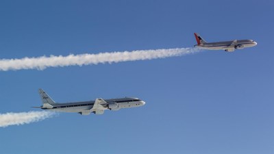 Two planes in flight