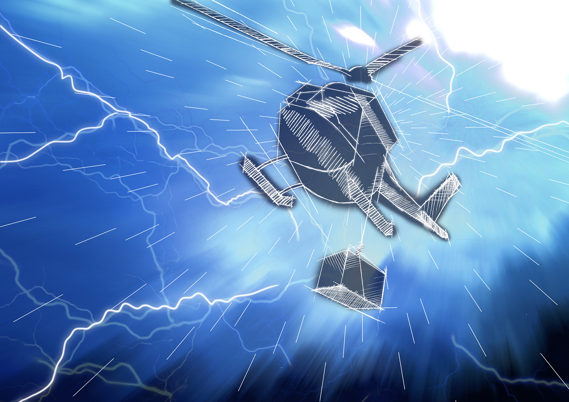 Sketch of a rescue helicopter