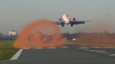 Visualisation of a wake vortex generated by ATTAS at the research airfield.