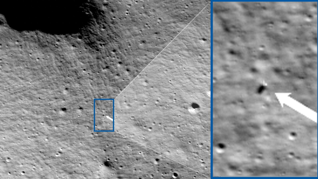 The landing site of the IM-1 lunar lander,