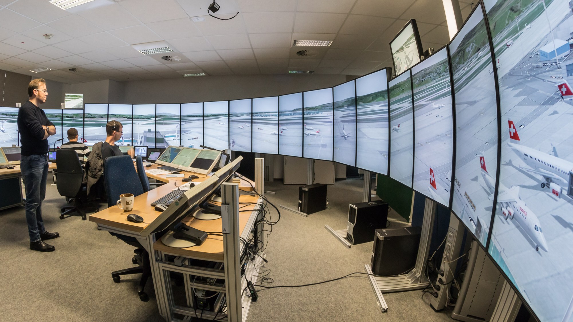 View inside the Apron and Tower Simulator (ATS)