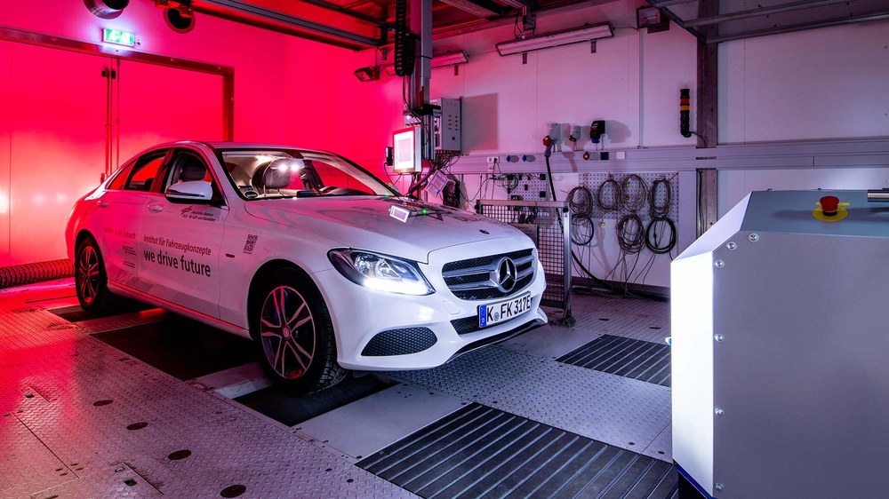 All-wheel roller dynamometer with climate chamber