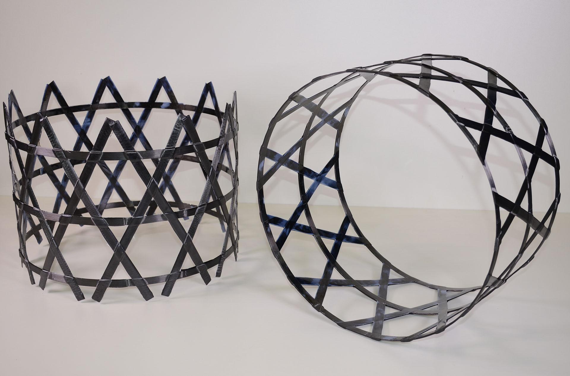 Scaled, intertank structure demonstrator (left untrimmed, right trimmed part)