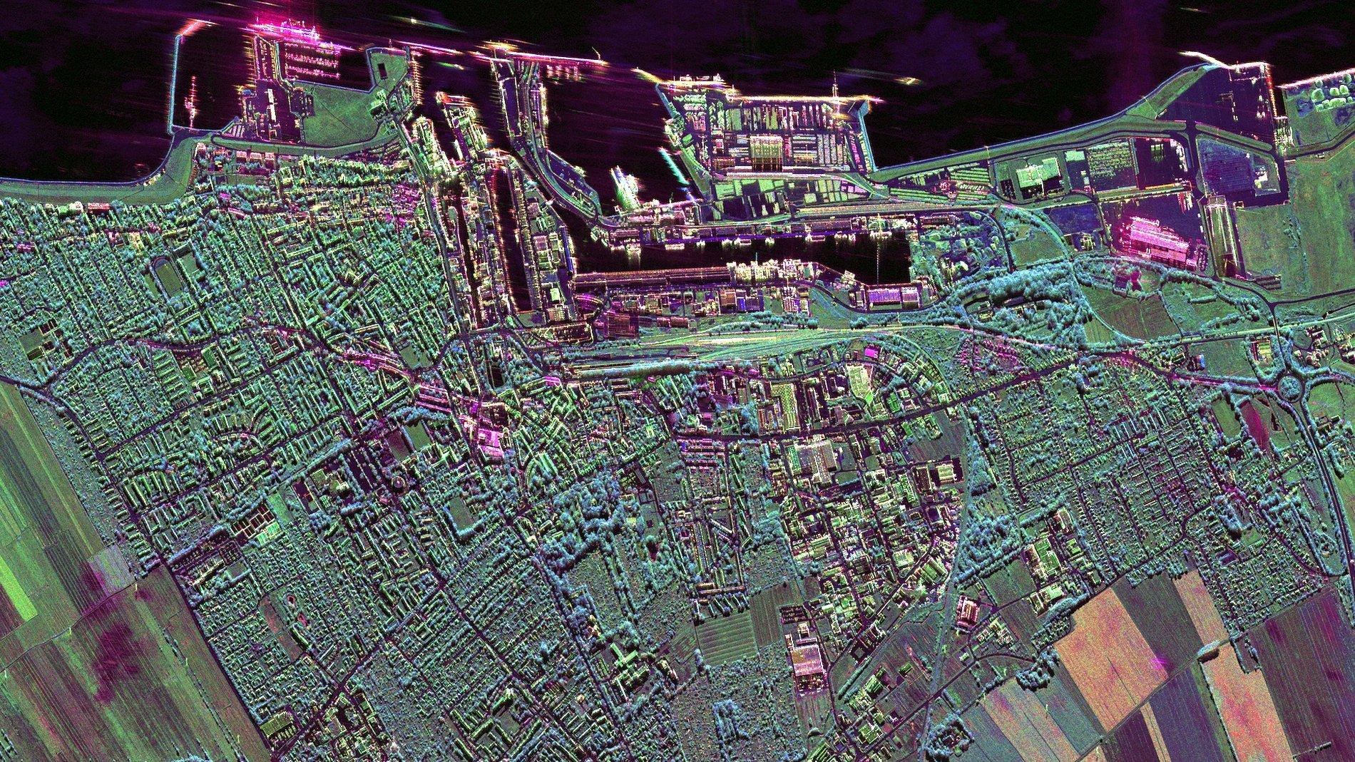 Cuxhaven harbour facilities and city centre