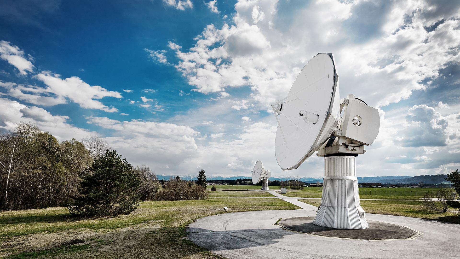 The satellite ground station in Weilheim