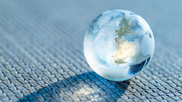 The Earth in form of a glass ball