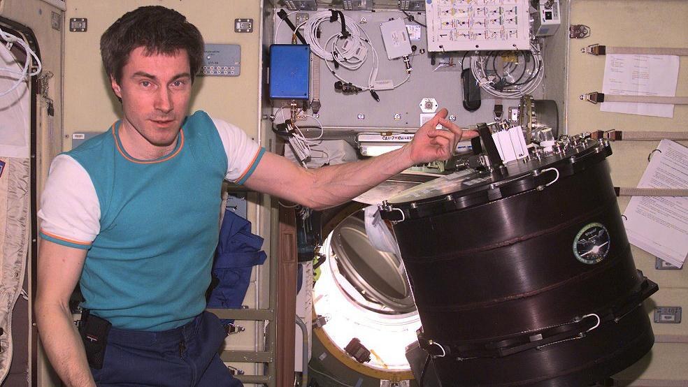 Sergei Krikalev onboard the International Space Station ISS
