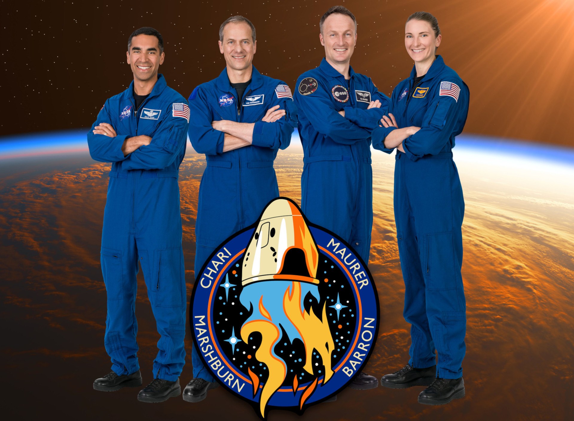 Official portrait of the SpaceX Crew-3