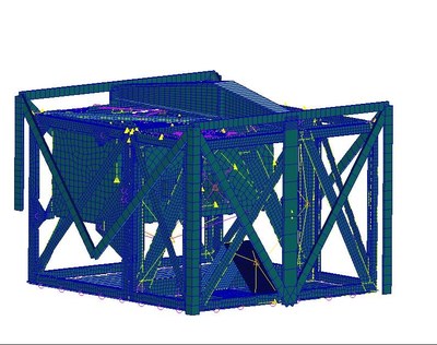 Figure 1: Finite element calculation for the MASCOT lander and interface structure