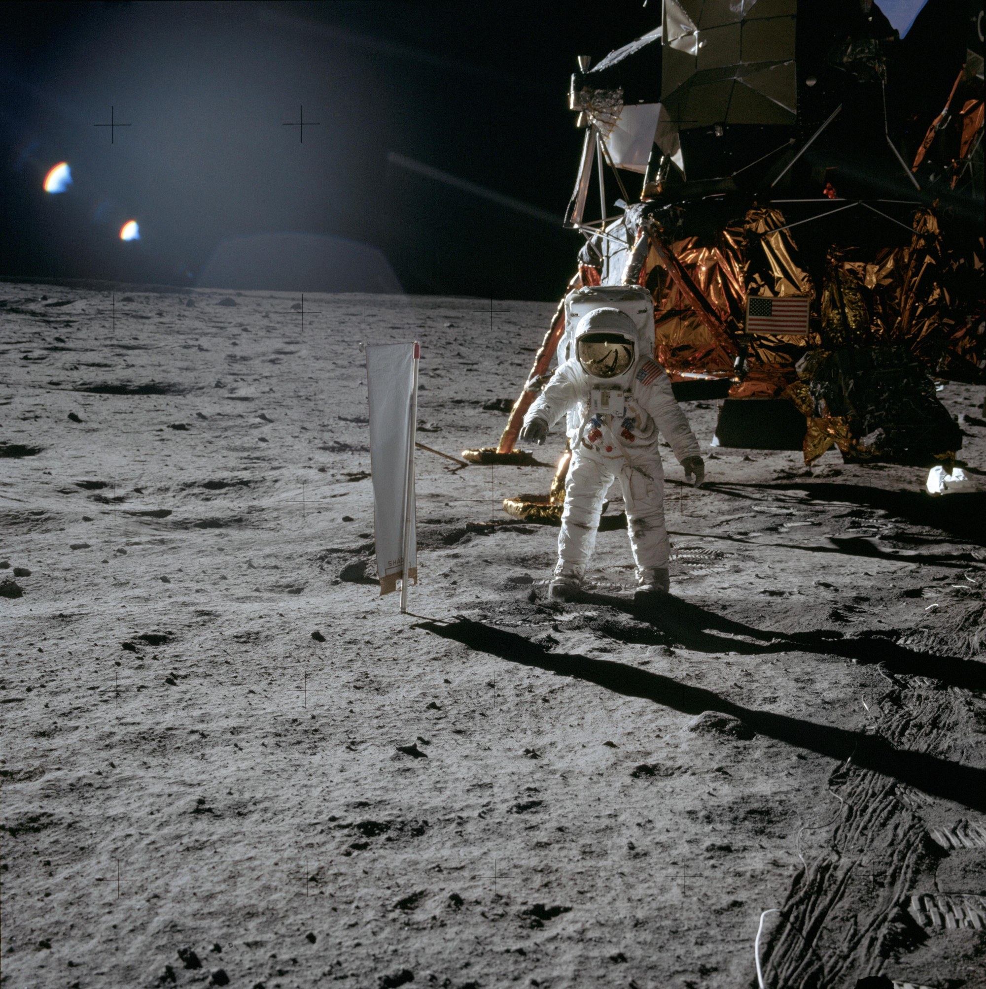 The first ‘flag’ on the Moon