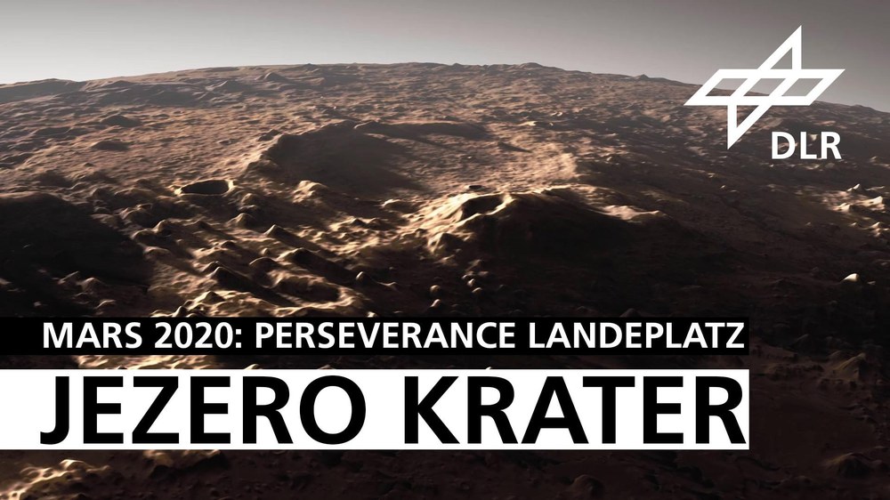 Flight over Jezero Crater – landing site of the Mars 2020 mission
