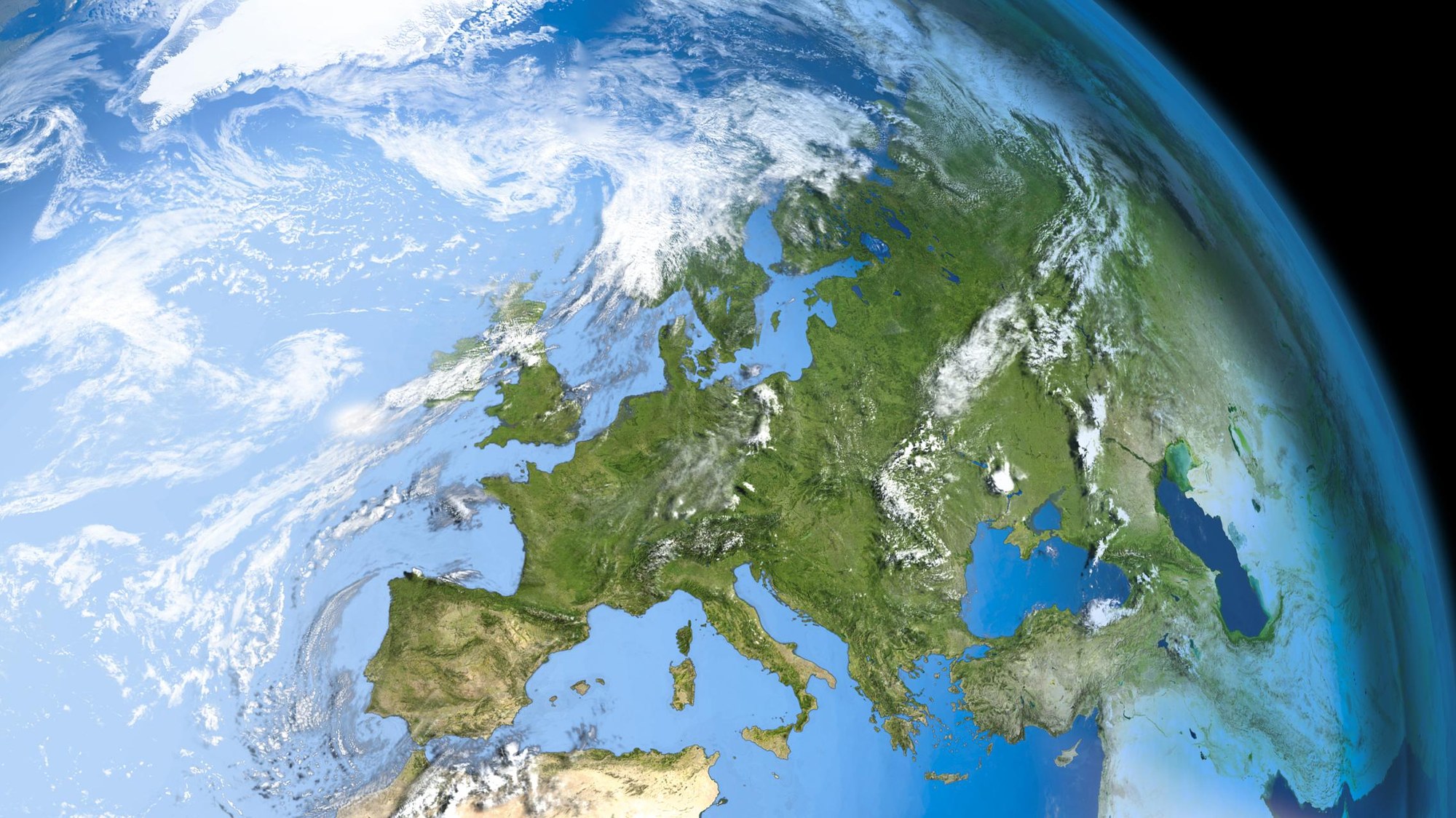 Earth seen from outer space.