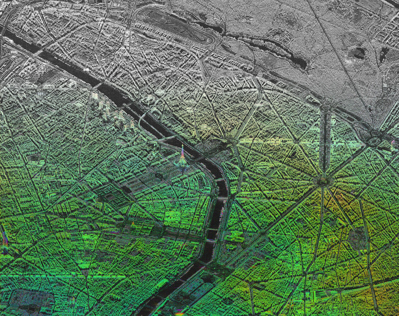 Satellite image of Paris