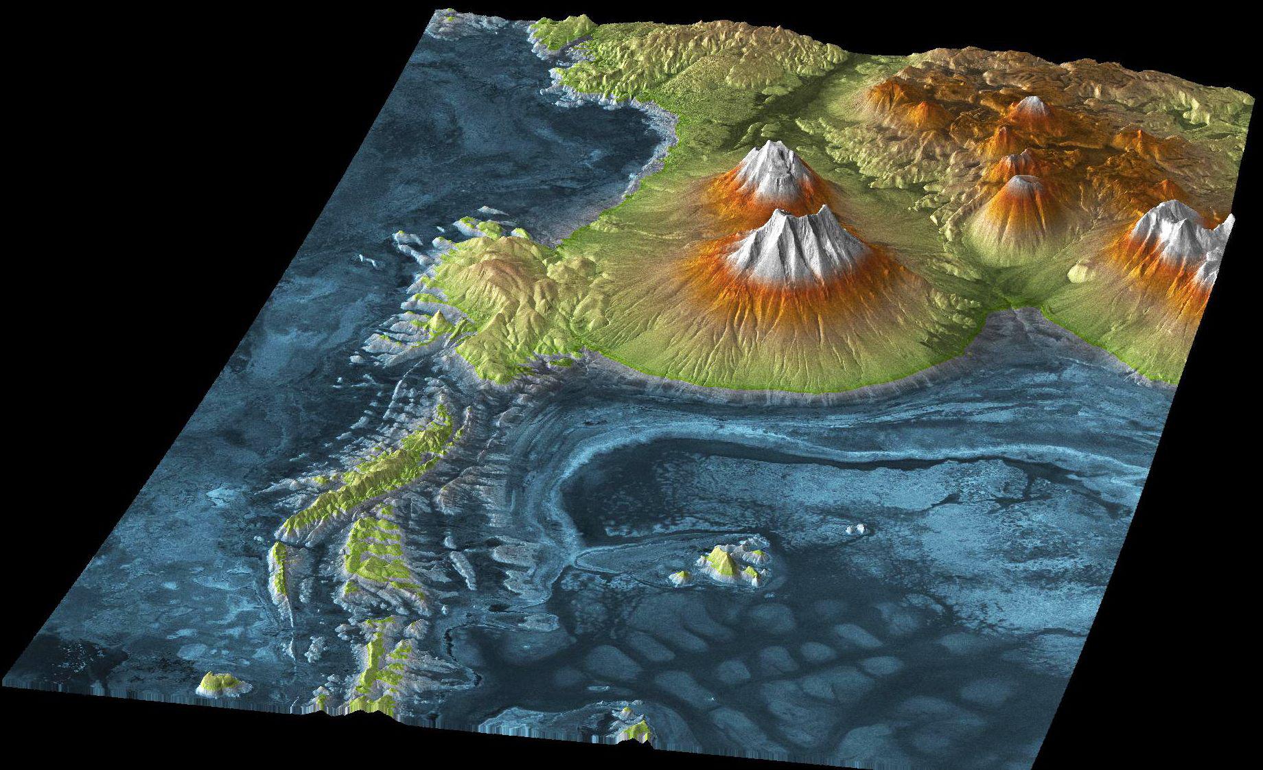 Three-dimensional image of Salt lake in Chile