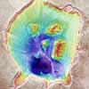 Crater in Martian valley Mamers Valles
