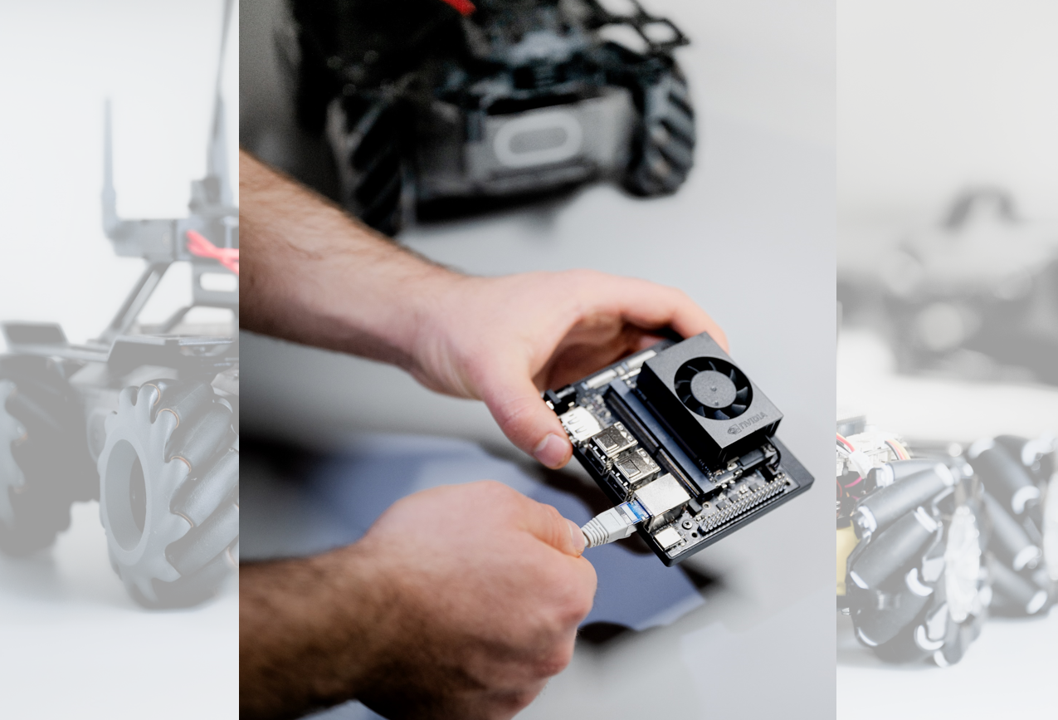 Symbolic picture H2SecureNet: a technician attaches cables to a device