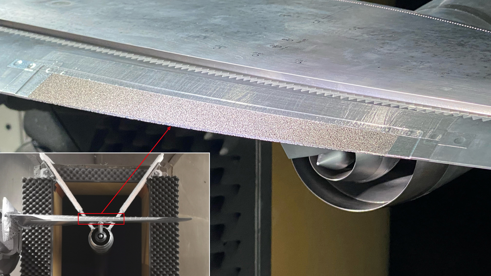 Testing a porous landing flap