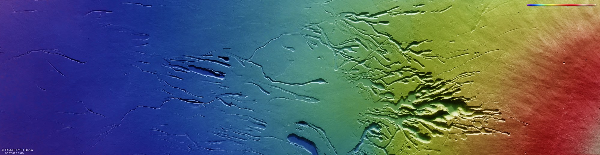 Topographic image map of the southwest flank of Ascraeus Mons