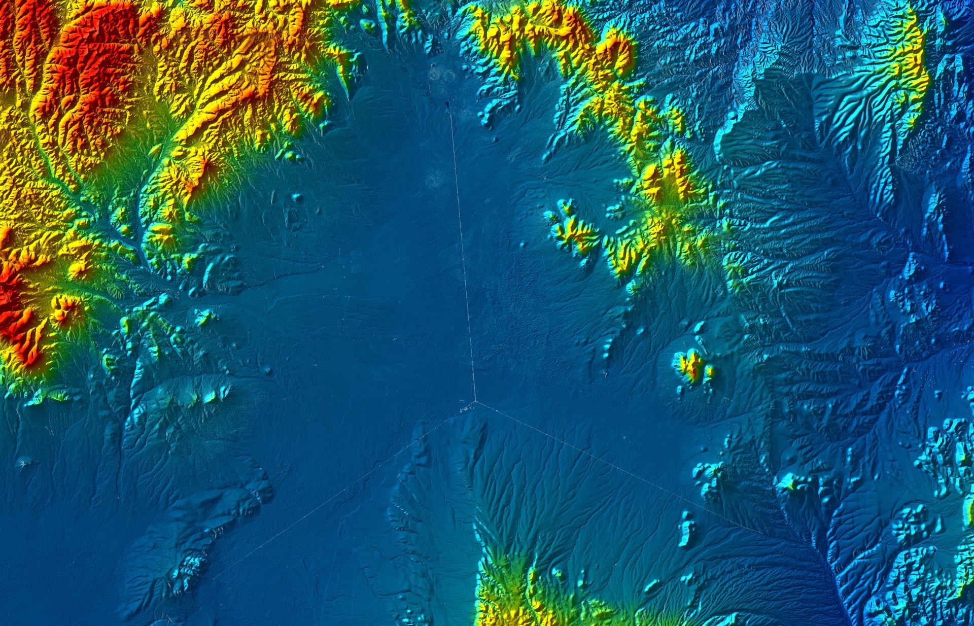 Elevation model showing the Very Large Array in New Mexico