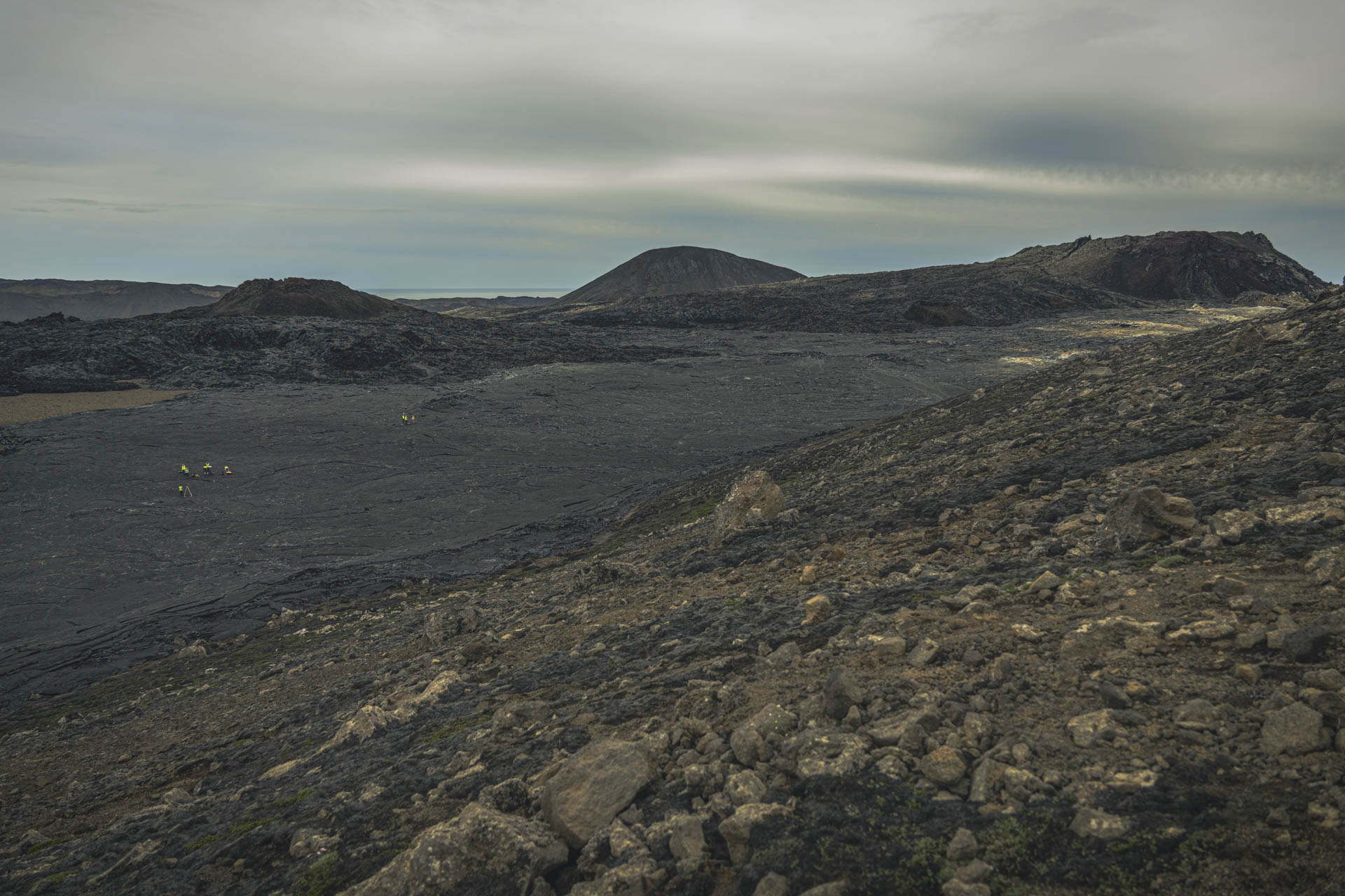 The cooled lava flow from the 2021 eruption