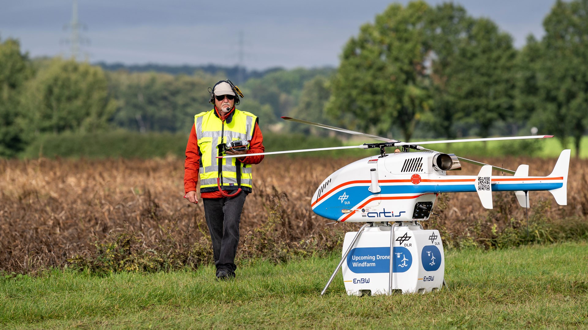 Preparations for the test flight at Schwienau II wind farm