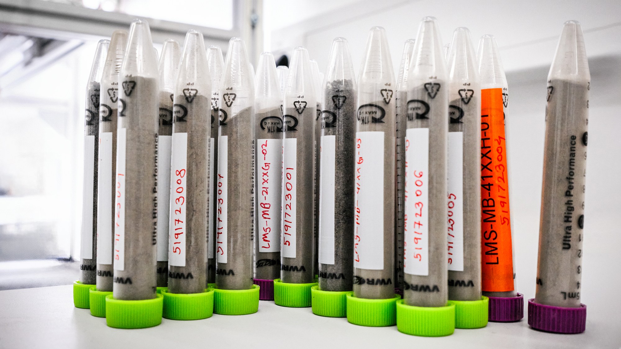 Samples of simulated Moon dust in the laboratory