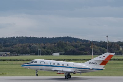 Falcon 20E takes off for the tracking flight