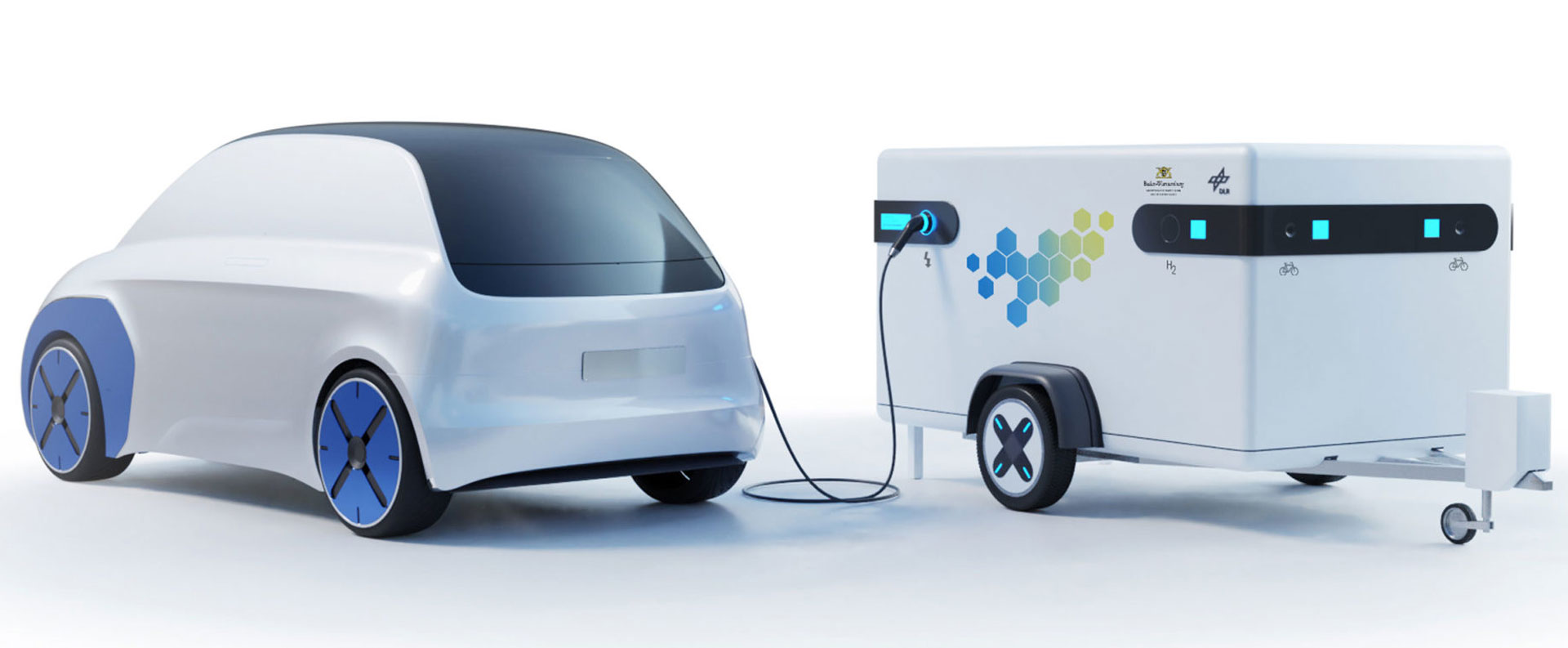 Mobile charging station in a trailer