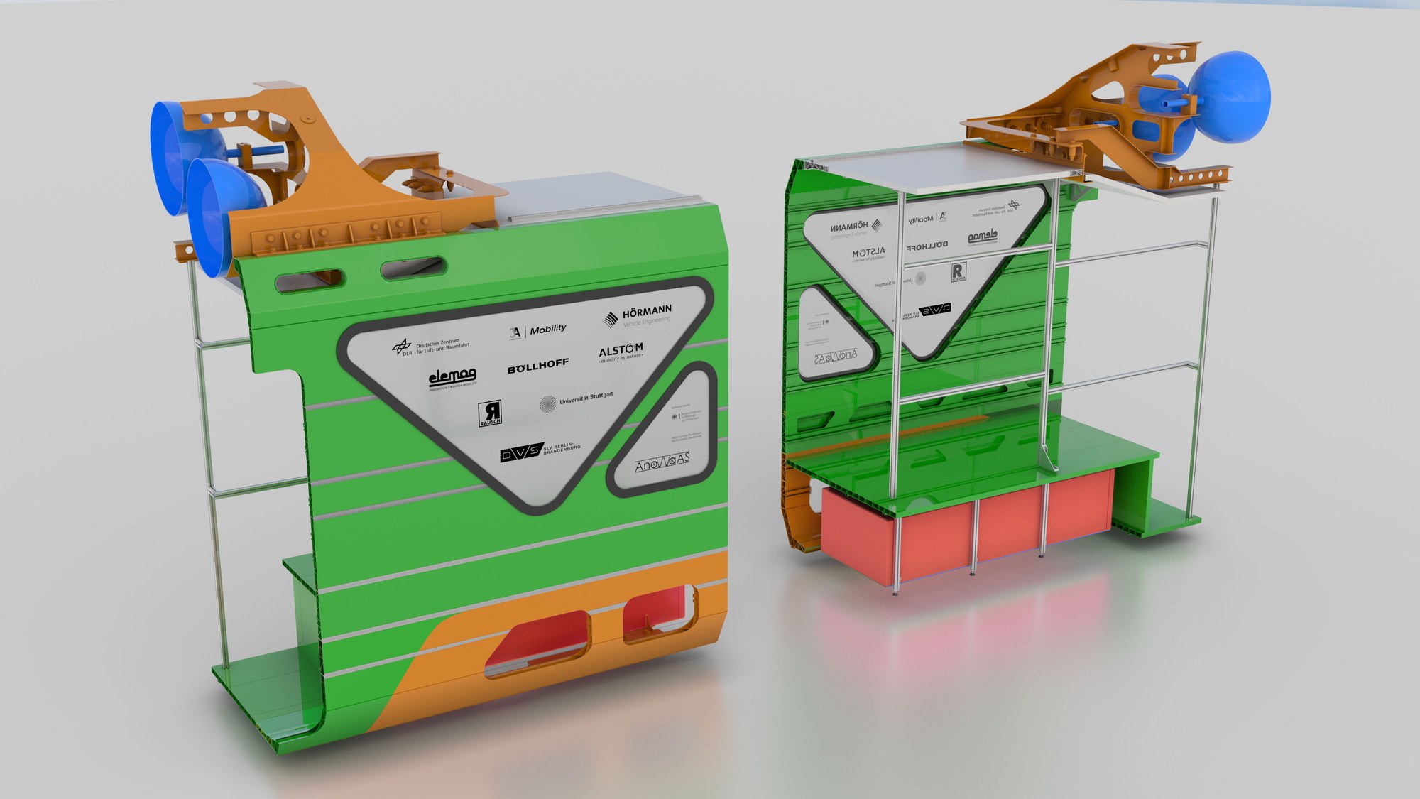 Carriage body structure for alternative rail drive systems