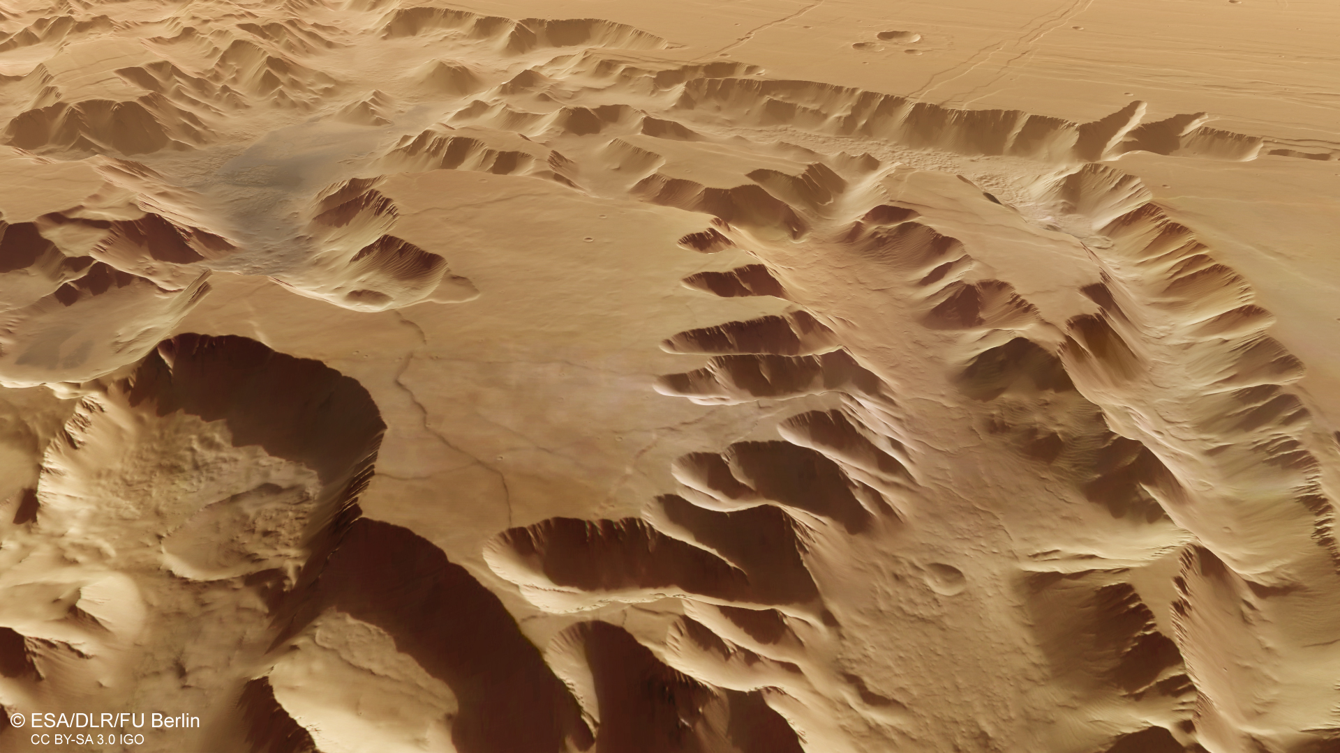 Evidence of intense erosion in Noctis Labyrinthus