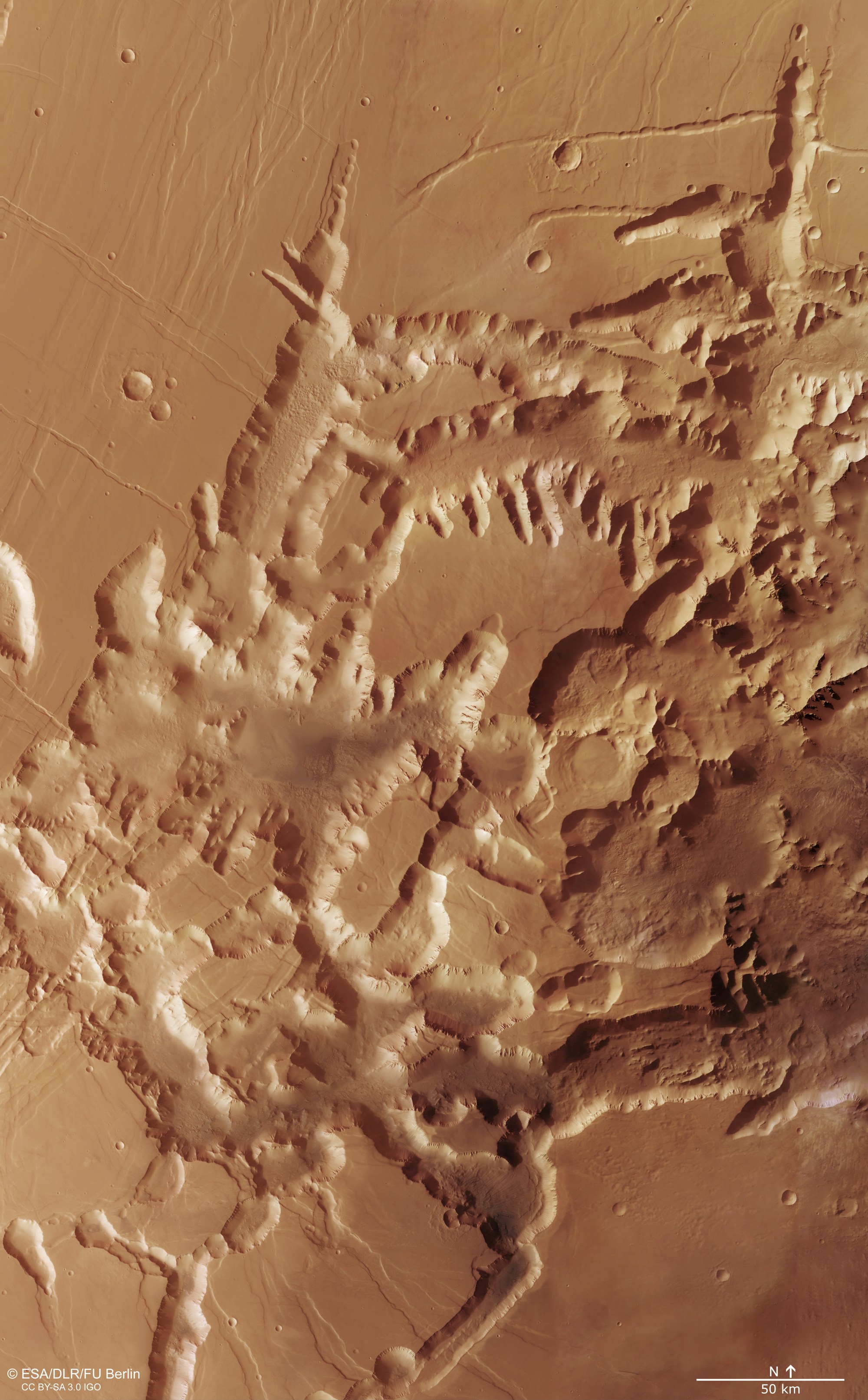 Geological structures in the Noctis Labyrinthus region