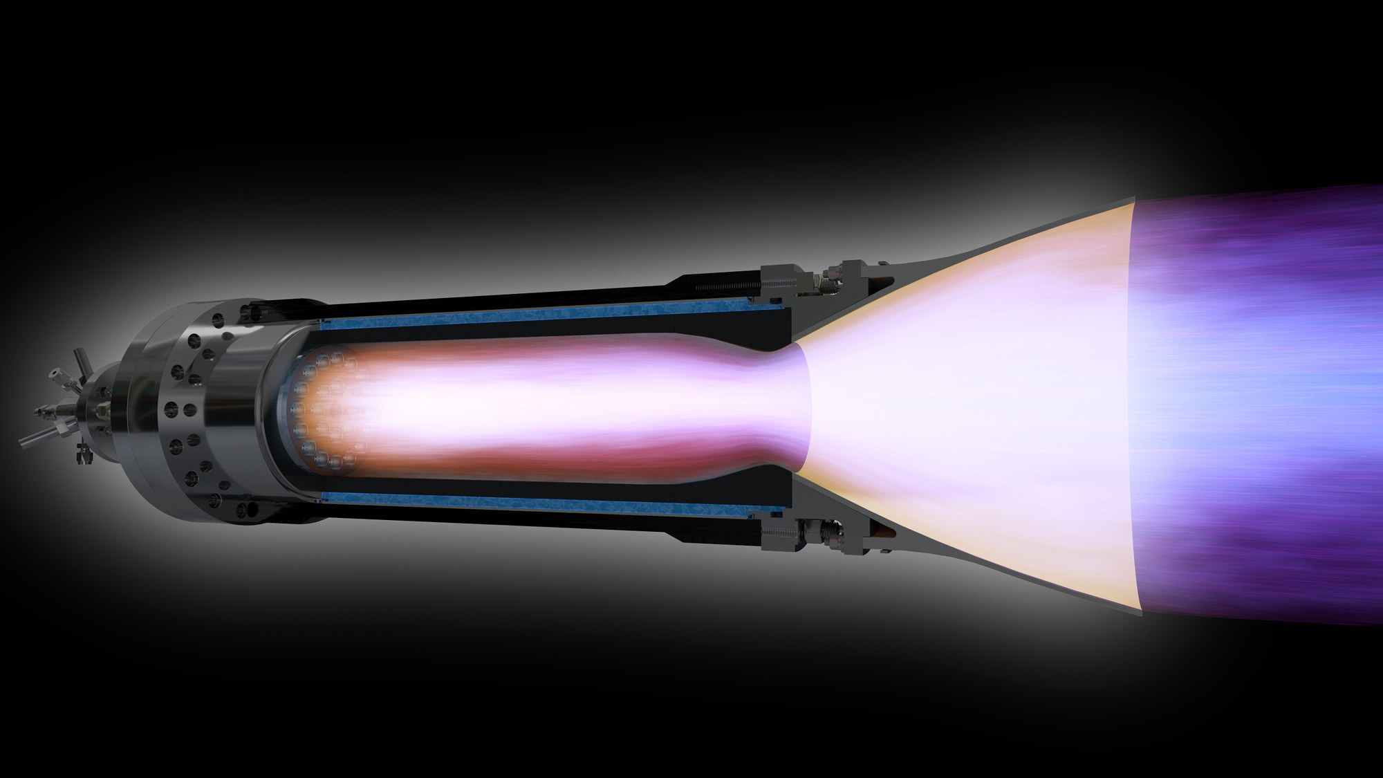 'Black Engine' made of carbon- and ceramic-fibre composites as part of a rocket engine