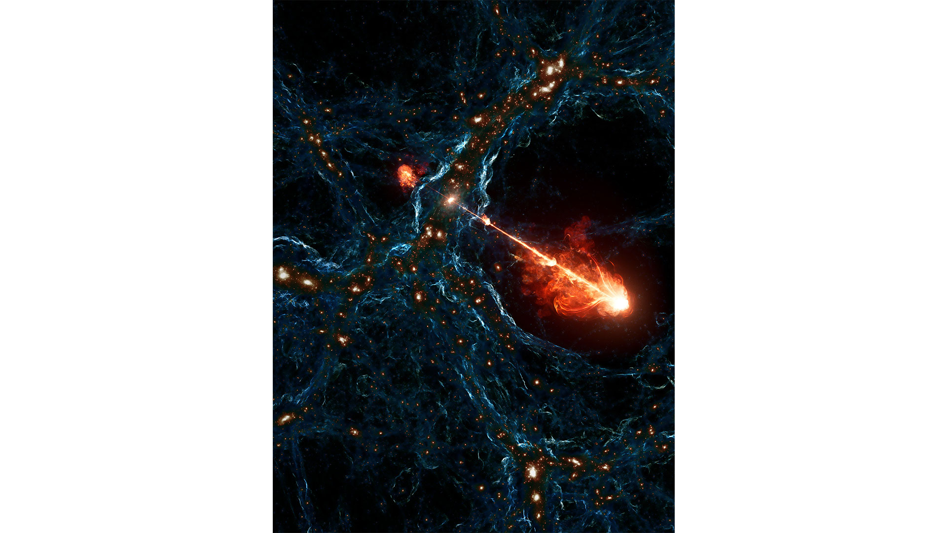 Giant black hole plasma jets discovered (artist's impression)