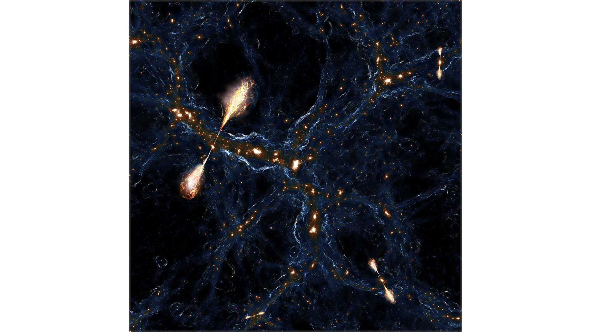 Illustration of how jet systems penetrate galaxies