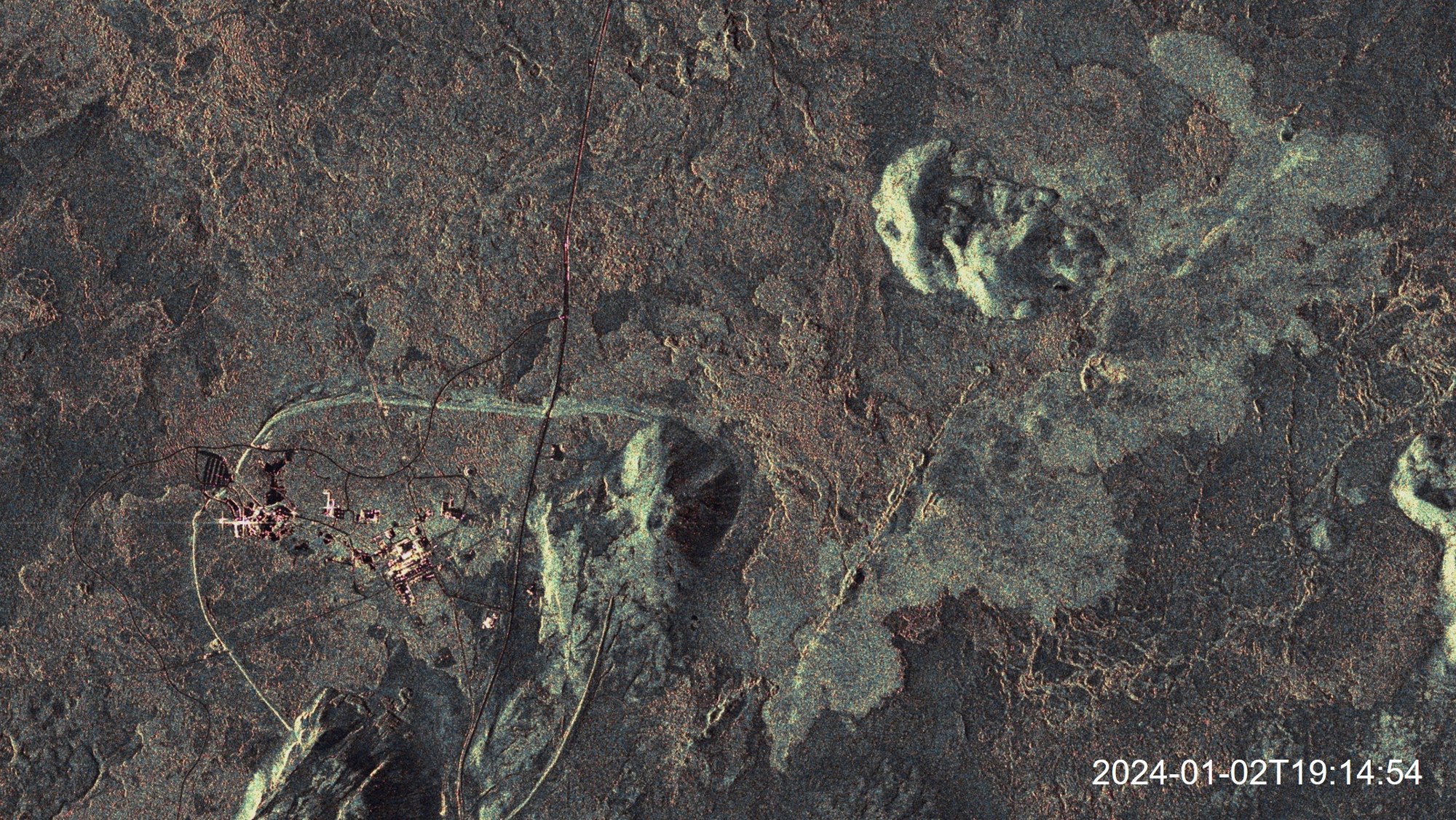 Spotlight image captured by the TanDEM-X satellite on 2 January 2024