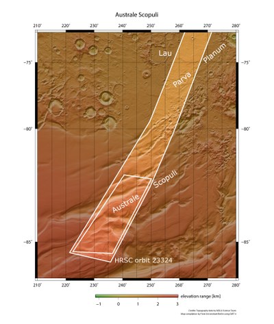 Overview map of the Australe Scopuli region at the South Pole