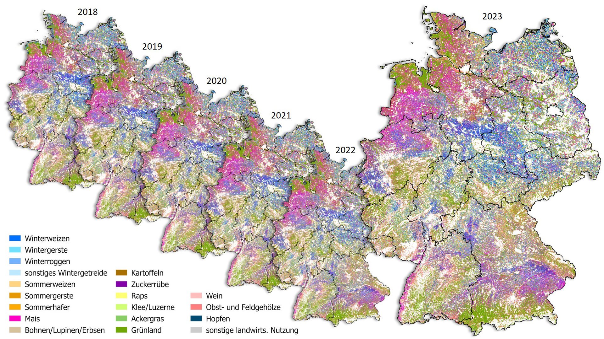 Crops and types of agricultural use in Germany