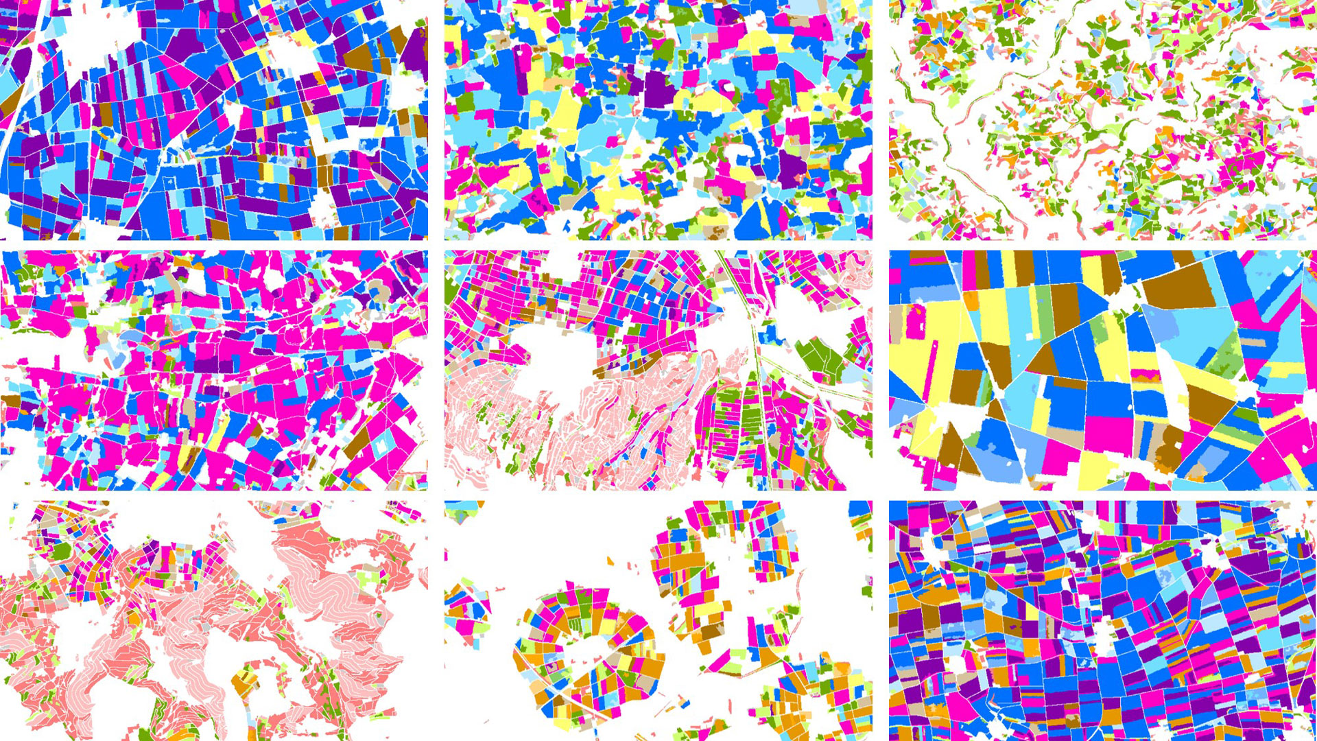 Crops and types of agricultural use in the regions