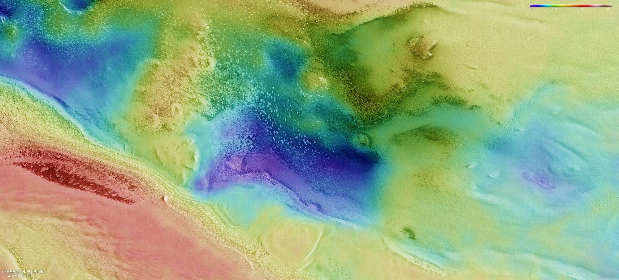 Topographic map of the 'Australe Scopuli' south polar region